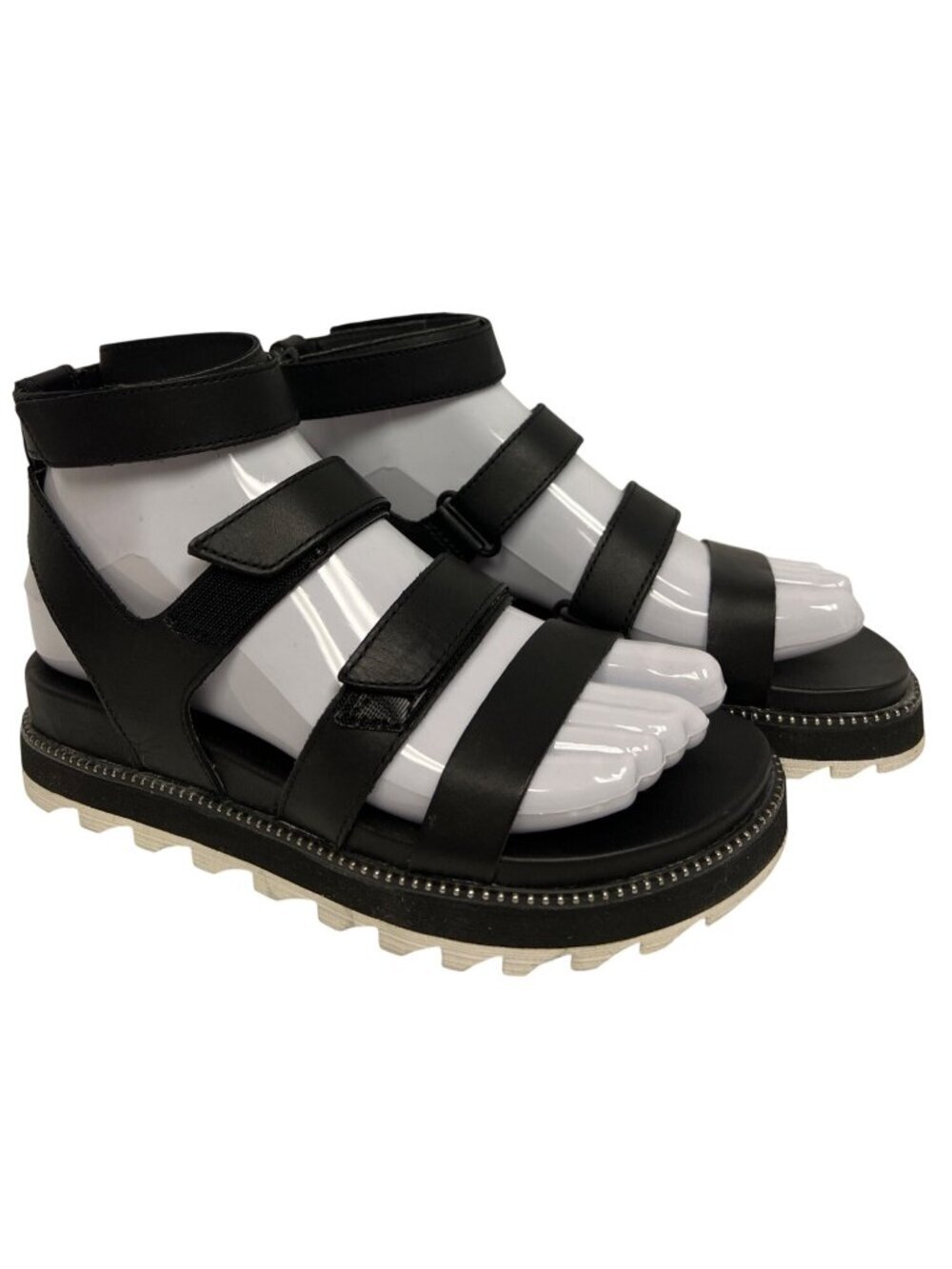 Sorel Roaming Multi Strap Sandals Women's Studded Black Leather Size 5.5 NEW